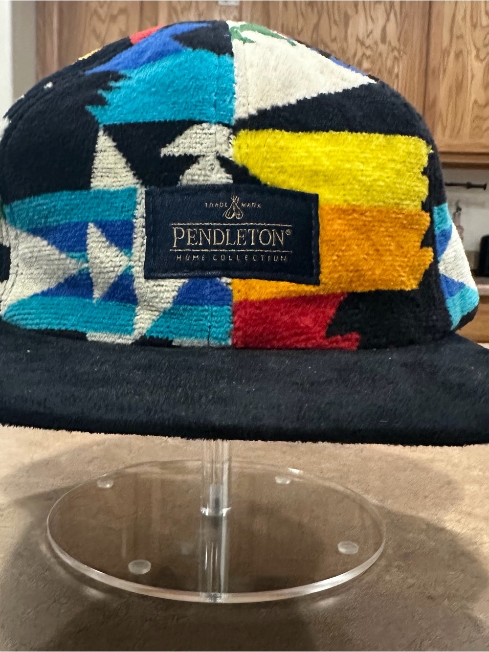 Custom Pendleton 5 Panel Strapback Hat made from Pendleton Towels